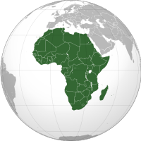 Globus mit Afrikas hervorgehoben (Kaukasusgrenze)